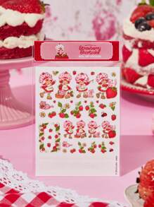 Strawberry Shortcake X SHEIN 1 张可爱草莓卡通装饰贴纸，可自由裁剪、分层和搭配，适用于装饰指甲、杯子、文具、记事本等，是送礼佳品，适合春夏假期使用。 - 彩色 - 查看 4