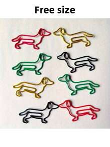 SHEIN Basic living 10/20/30 Pieces Of Colorful Sausage Dog Shaped Paper Clips, Creative Stationery, Office Supplies, Dog Paper Clips, Graffiti Dog Items - Multicolor - View 6