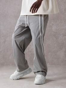 SUMWON Retro Athletic Track Pants Loose Fit Vertical Stripe Casual Sport Workout Training Gym Running Leisure Streetwear Spring Summer Fall