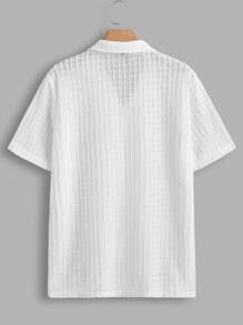 Manfinity RSRT Men's Summer Casual Solid Color Textured Short Sleeve Shirt