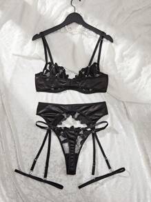 SHEIN 5件套女士性感外出内衣套装 - 黑色 - 查看 2