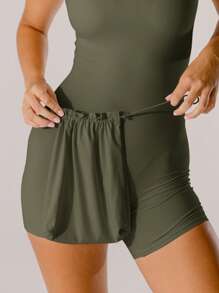 Aralina Leisurewear Active 粉彩粉色紧身塑身衣 - 軍綠色 - 查看 4