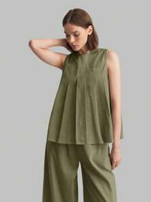 Ontre Women's Fashion Solid Color Sleeveless Tank Top
