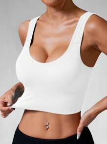 SHEIN Sport Studio Brassière de sport sans couture de couleur unie pour usage quotidien pour femmes