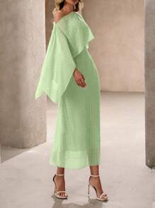 SHEIN Clasi 女士长款优雅雪纺提花派对连衣裙