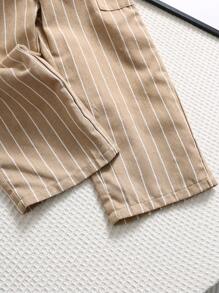 SHEIN Youth Boys Casual Comfortable Versatile Striped Straight Leg Pants