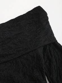 Sweetra Women Solid Color Cute Off-Shoulder Bowknot Lace Blouse Y2K  Fall Cloth For Women - Black - View 4