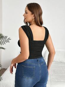 SHEIN Privé Débardeur simple et polyvalent en couleur unie pour femmes grandes tailles, élégant pour l'extérieur, les sorties, les vêtements printemps/été
