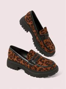 CUCCOO DOLLMOD Mujer Cómodo Puntera Redondeada Marrón Moda Cuña y Plataforma Mocasines - Multicolor - Ver 2