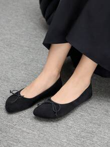 CUCCOO BIZCHIC أحذية نسائية مسطحة بشكل إصبعي لأسلوب الحياة اليومي البسيط - الأسود - مشاهدة 1