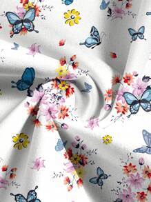 PopScrub Cute Cartoon Butterfly & Flower Printed /Nurse Scrub Uniform Top  Print V Neck Frosted Scrub Top, Casual Short Sleeve Work Wear, Women Sweetheart V-Neck Ruched Blouse, Women Short Sleeve V-Neck Nurse Uniform Shirt With 2 Pockets, Soft Stretchy Ruched Graphic Tee V-Neck Short Sleeve Blouse For Lady Wear Women's V-Neck Short Sleeve Double Pocket Cute Cartoon Animal Pink Heart Rabbit Print Simple Nurse Uniform Set/Doctor Work Uniform Set/ Examination & Surgery Uniform Set/Solid Color Pet Grooming Work Uniform Set/Nutritionist Work Uniform Short Sleeve Set/Functional Multi-Pocket Lab Work Uniform Top