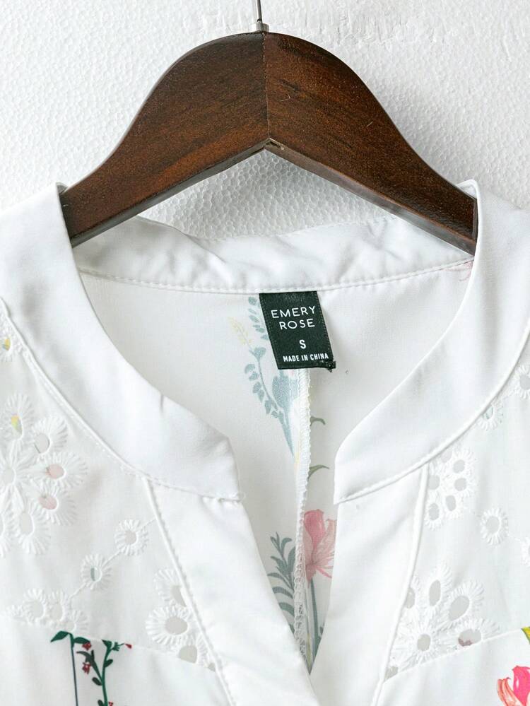 Women's Floral Print V-Neck Short Sleeve Casual Mid-Length Dress
