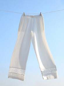 SHEIN LUNE Women's Low Rise Stylish Versatile Pants - White - View 2