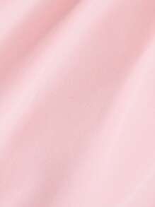 Teen Girls' Solid Color Elastic Waist Butterfly Decor Wide Leg Casual Pants - Pink - View 3