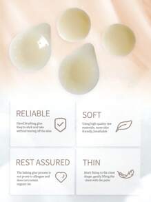 2 Pairs Invisible Breathable Suction Breast Pasties - Multicolor - View 5