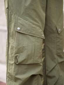 Maija 男士纯色工装口袋直筒宽松休闲裤