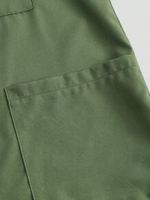 TaskEZ Uniform Set: V-Neck Short Sleeve Tailored Blouse And Drawstring Straight Leg Casual Pants - Olive Green - View 7