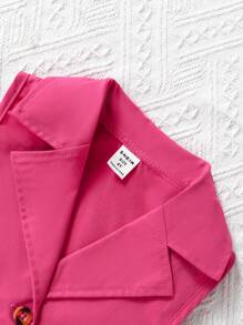 SHEIN Set da 2 pezzi per festival per giovani ragazze: giacca in stile vestito con testurizzazione rossa e vestito nero senza maniche con balze e cintura in vita rossa, moda elegante adatta per uso quotidiano, San Valentino