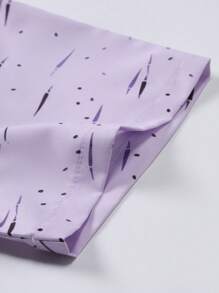 Manfinity Homme Men's All-Over Print Short Sleeve Single Breasted Casual Commuter Shirt - Mauve Purple - View 6