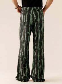 SWAVVY 休闲宽松编织直筒迷彩裤，适合年轻男士，日常穿着