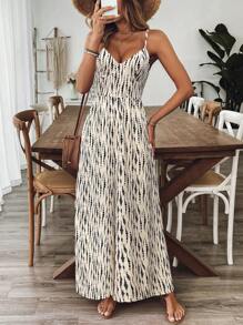 Breezaya Women's Casual Floral Print Spaghetti Strap Backless Jumpsuit, Spring/Summer - Multicolor - View 4