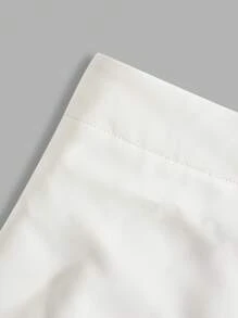 SHEIN EZwear Plus Size Romantic Semi-Sheer Pleated Patchwork Skirt For Spring