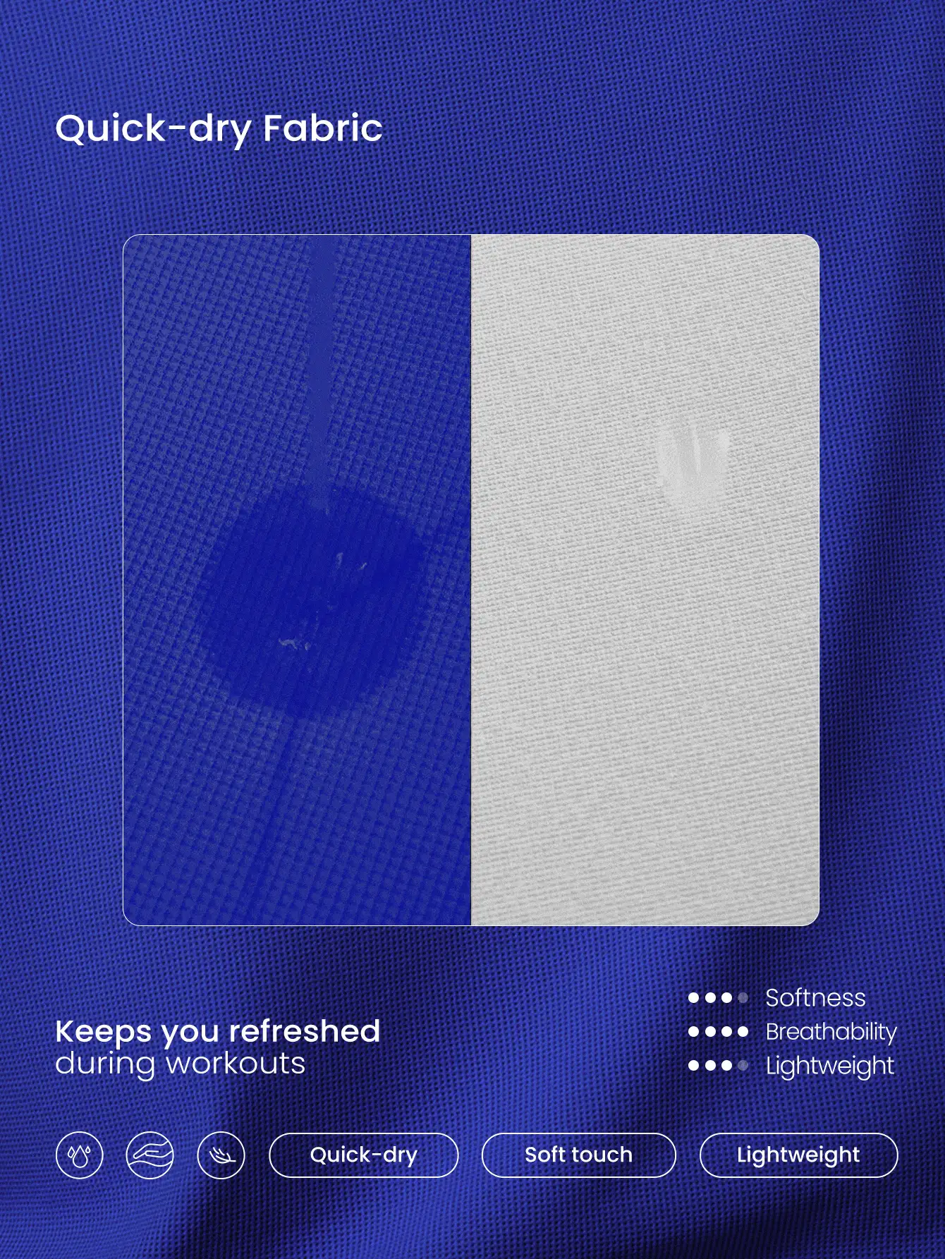 GLOWMODE Major Flex Relaxed Fit Tee Low Impact Yoga Studio Summer Quick Dry Moisture Wicking Gym - Blue - View 2