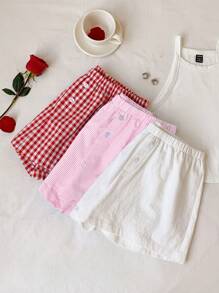 Comfortcana Pantalones cortos de pierna ancha tejidos para mujeres, estilo minimalista adecuado para el verano
