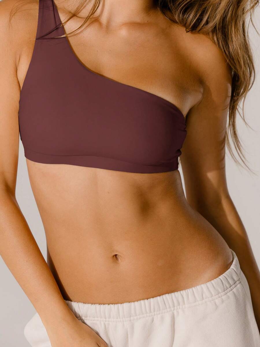 Aralina Leisurewear Minimalist Soft Stretch One-Shoulder Active Summer Workout Tank Top