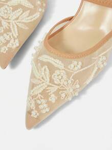 CUCCOO HITCHD Women's Mid Heel Pointed Toe Stiletto Party Pumps For Christmas - Khaki - View 12