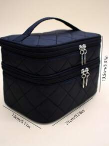 Double-layer Makeup Bag , Travel Essentials - Black - View 2