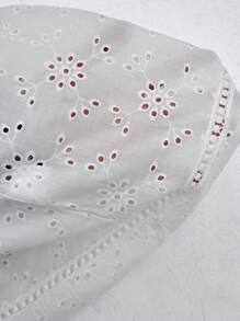 LanaWest 大码女式纯色精致提花装饰、流苏混合元素领子拼接节日音乐节衬衫