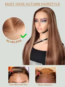 9AM HAIR STORE Wear Go Highlight Pre Cut 6*4 Transparent Lace Glueless Strave 180% 18-28 Inch P4/27 Honey Blonde Lace Cloce Wigs Piano Color Pre Pluched Hairline Daily Use Silky For Begins Travel Essential Weaves Human Hair Vampire Valentine’s Day Human Hair Lace Wig Natural Glueless Wig For Romantic Date For Women - S4/27 - 查看 15