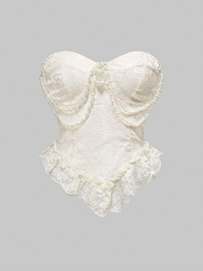 Kawaii Blusa con decorazione di spilla in pizzo, raso e perle stile palazzo vintage rinascimentale, colore albicocca, per donna