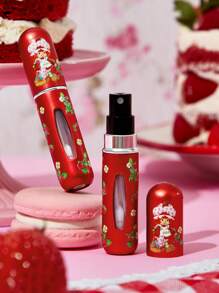 Strawberry Shortcake X SHEIN 1个5毫升/0.2盎司甜美草莓卡通喷雾瓶，底部可灌装液体，可用于盛装香水、护肤水和其他液体产品，瓶身小巧便于携带，是送礼佳品，适合情人节、假期等场合。 - 紅色 - 查看 2