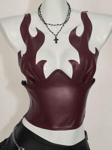 SHEIN ICON Top de tipo bandeau con flecos y textura de tela, de estilo occidental versátil
