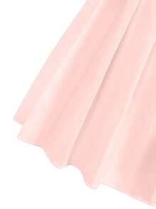 SHEIN Mädchen Bekleidung, Tween Mädchen Plisseekleid mit langen, aufgebauschten Ärmeln und Hemdkragen, lässige Kleidung für Frühling und Sommer - Pink - Übersicht 3