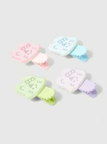 ROMWE 4pcs Random Color Plaid Striped Rabbit Element Hair Clips, Cute Cartoon Style Alligator Hair Clip, Fashionable Everyday Party Hair Accessories Claw Clips Hair Slide Hair Barrettes - Multicolor - View 4