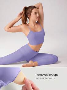 GLOWMODE FeatherFit™ Knot Going Anywhere Twisted Backless Tank Top Light Support Low Impact Yoga Daily - Purple - View 2