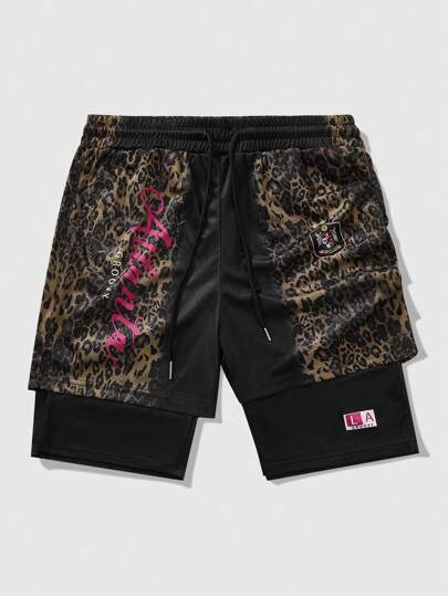 Grunge Punk Herren 2-in-1 Sport Basketball Shorts, geeignet für lässigen Frühjahrs- und Sommertragen