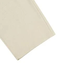 Claim Dot Men's Solid Color Pleated Pocket Loose Straight Casual Pants - Beige - View 6