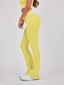 Musera Sport Binding Detail High Waist Sculpt Flare Sports Leggings Only ,Padel, Tennis, Pickleball