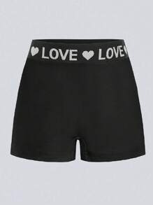 Tween Girl 5pcs/Set Heart Print Elastic Waist Comfortable Camisole & Boxer Brief Underwear Set (Sold Separately) - Multicolor - View 5