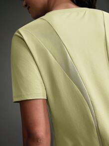 Exploreva Women's Solid Color Crew Neck Short Sleeve Casual Sports T-Shirt Gym Shirts - Yellow - View 12