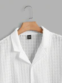 Manfinity RSRT Men's Summer Casual Solid Color Textured Short Sleeve Shirt