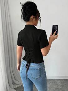 Selianne Blouse femme col claudine taille froncée avec manches lanternes, style vintage, polyvalente