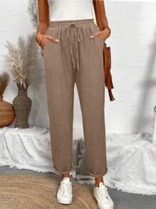 Calvaya Dames lente/zomer getextureerde denimblauwe skinny broek