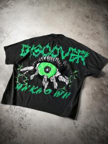 Manfinity Roghcode 男士圆领短袖印花休闲宽松上衣，日常穿着