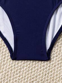 SHEIN Damen einfarbiger ärmelloser Rundhals Kontrast Farbblock Lässig Sport Einteiler, Strand Sommer Outfits