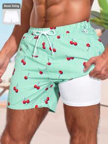 Manfinity Men's Simple Stylish Beach Shorts, Suitable For Summer
